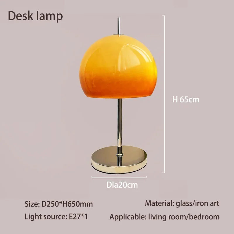 lampe à poser rétro en verre dégradé style bauhaus