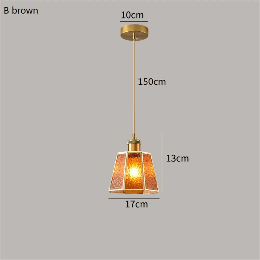 Suspension nordique vintage en laiton vitrail loft éclairage décoratif Émilien Clairière - Le Charme du Verre dans le Décor