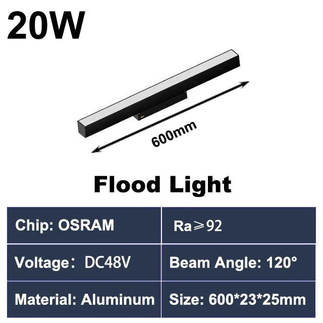 Luminaire — Rail d éclairage magnétique moderne pour intérieur en aluminium