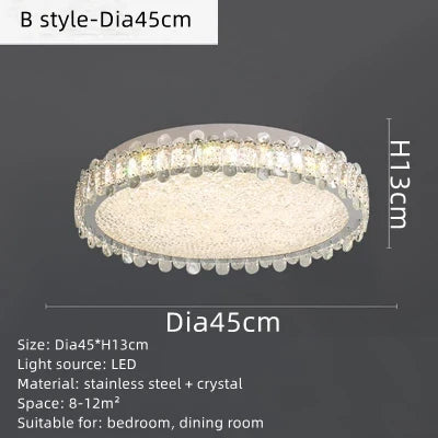 Plafonnier — LED rond moderne en cristal pour restaurant hôtel 2022