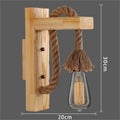 Applique murale Industrielle Mathilde Rivage en Corde de Chanvre et Bois — A / Blanc chaud (2700-3500K)
