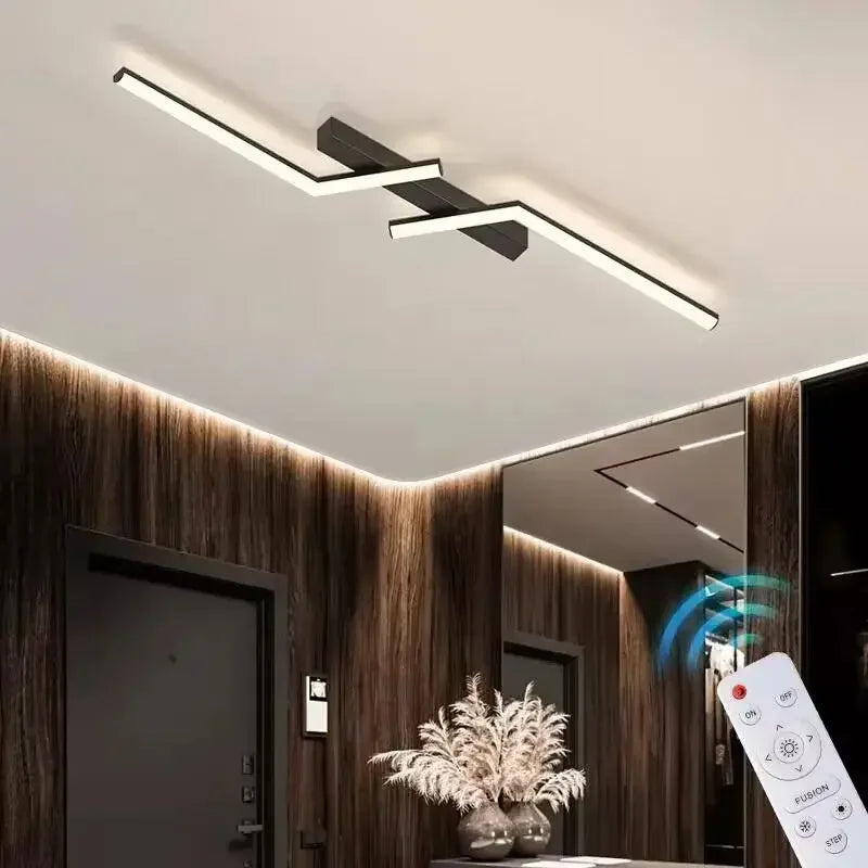Plafonnier led ligne moderne pour salon étude éclairage Marin Onde - Esprit Contemporain & Décor Élégant