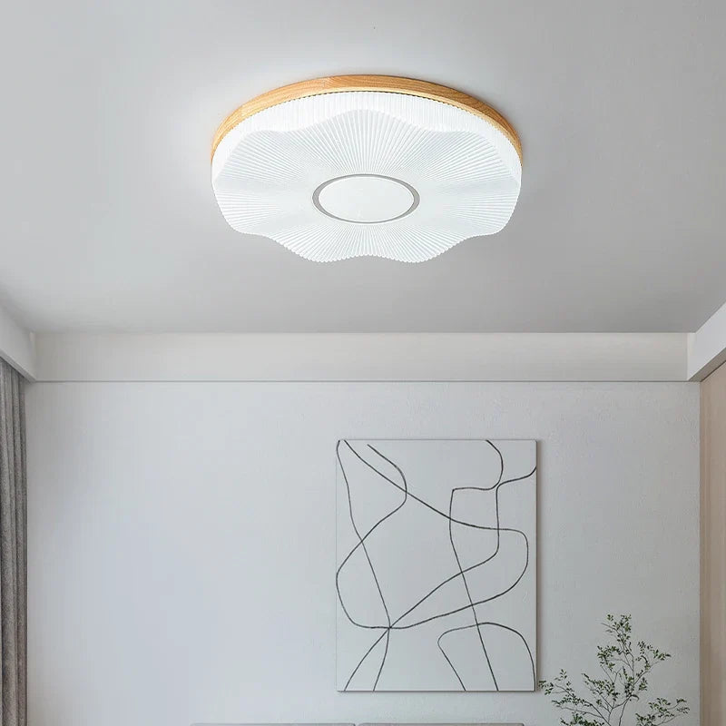 Plafonnier — LED encastré en bois créatif nordique loft éclairage