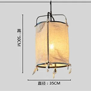 Suspension vintage zen art en lin pour décoration intérieure – Cléance Courbe
