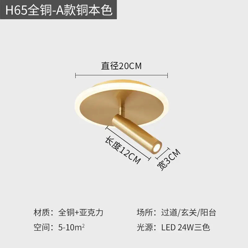 Spot rond led pour éclairage intérieur dans divers espaces Garance Ouverture en Cuivre - Reflets Délicats & Caractère Affirmé