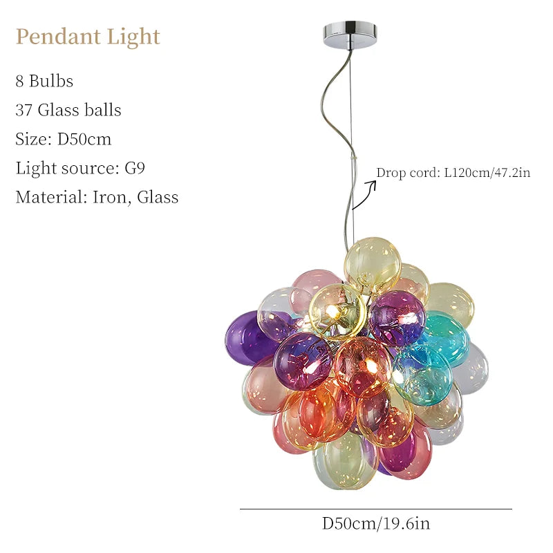 Suspension — Moonriver éclairage moderne créatif couleur lampes suspendues pour plafond boule de verre lustre salon suspension lumière chambre décor