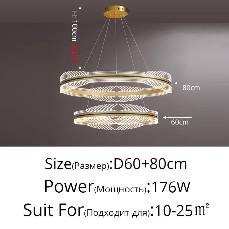 Lustre — Moderne suspendu en or design nordique éclairage intérieur