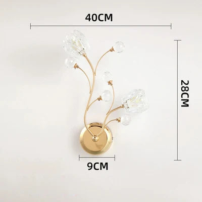 Applique murale en cristal doré pour intérieur décoratif Flore Rêve - Simplicité & Caractère au Quotidien