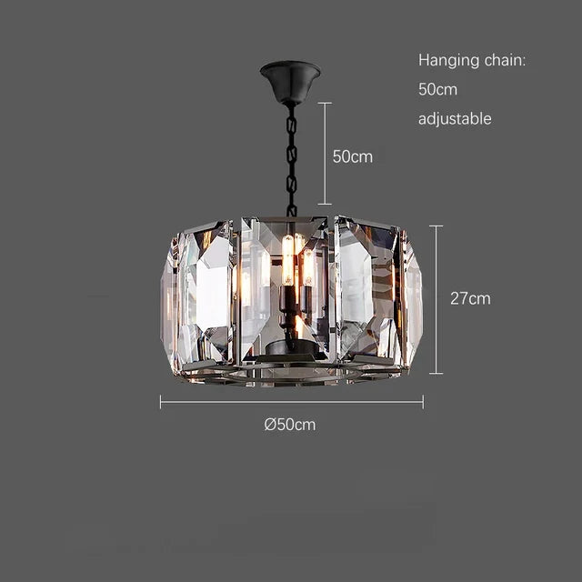 Suspension — Moderne en cristal k9 suspension rectangulaire grande taille