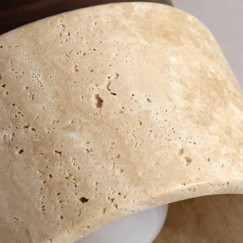 Plafonnier — Minimaliste en marbre naturel et bois foncé
