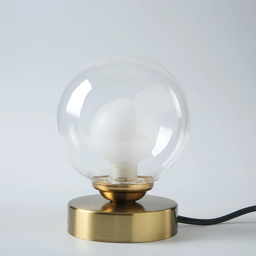 Lampe de bureau — LED lampe de lecture lampes de Table boule de verre doré de bureau