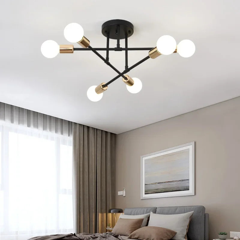 Plafonnier Moderne Créatif LED Lustre Spoutnik Lumière Semi-intégré Nordique Décor À La Maison Luminaires pour Chambre Salon Élias Mirage - Simplicité du Design & Décor Raffiné