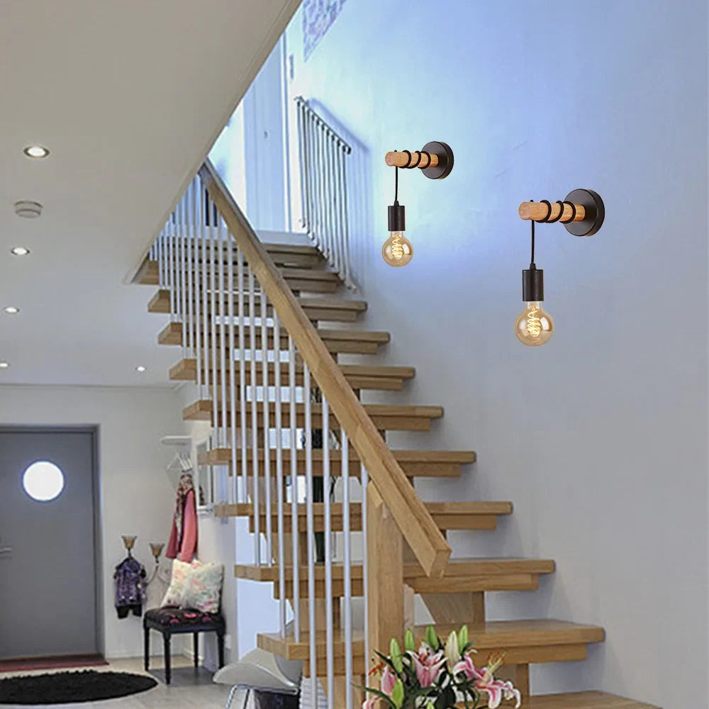 Applique murale — Moderne en bois pour éclairage intérieur et extérieur