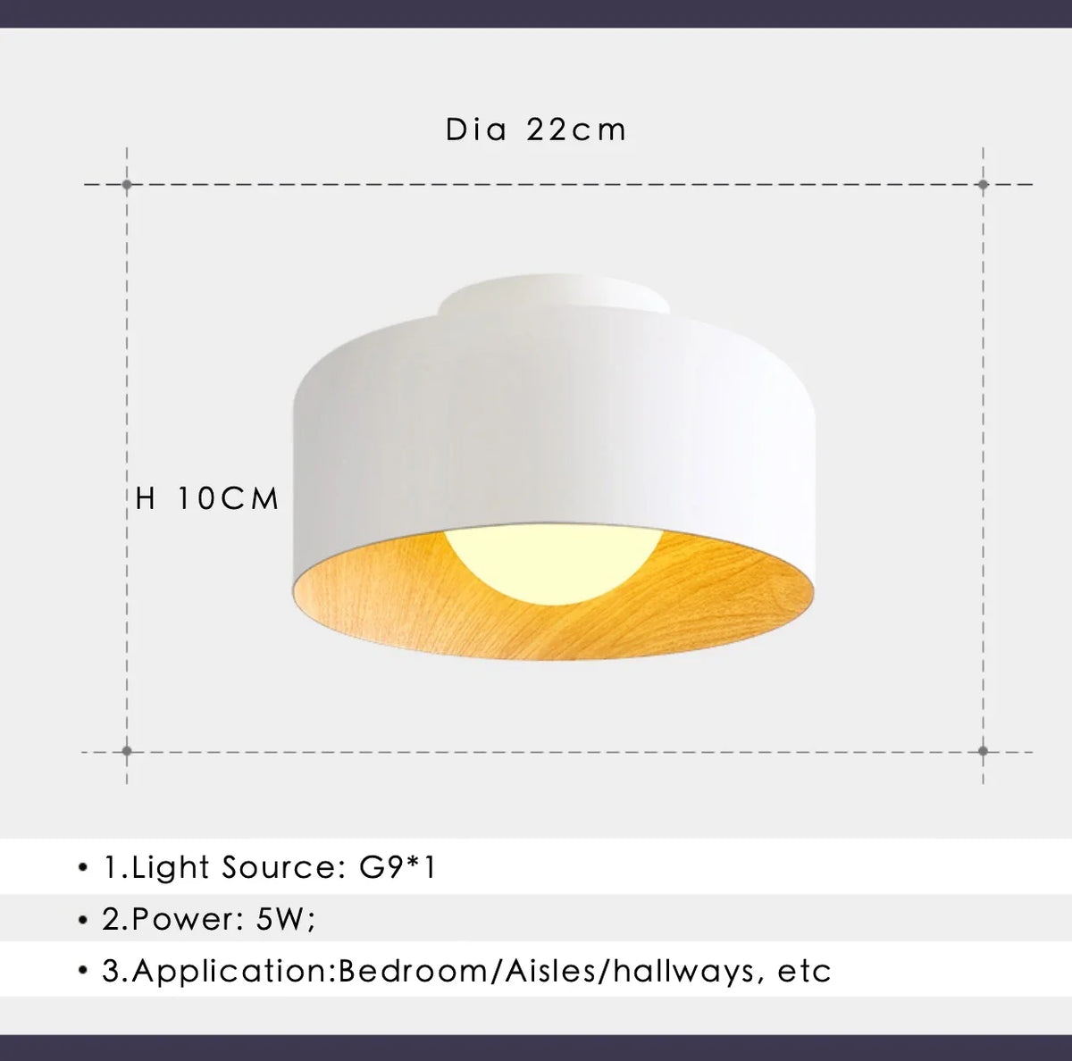 Plafonnier — Nordique moderne noyer bois Texture LED plafonnier pour chambre salon cuisine étude allée balcon rond G9 lustre lumière