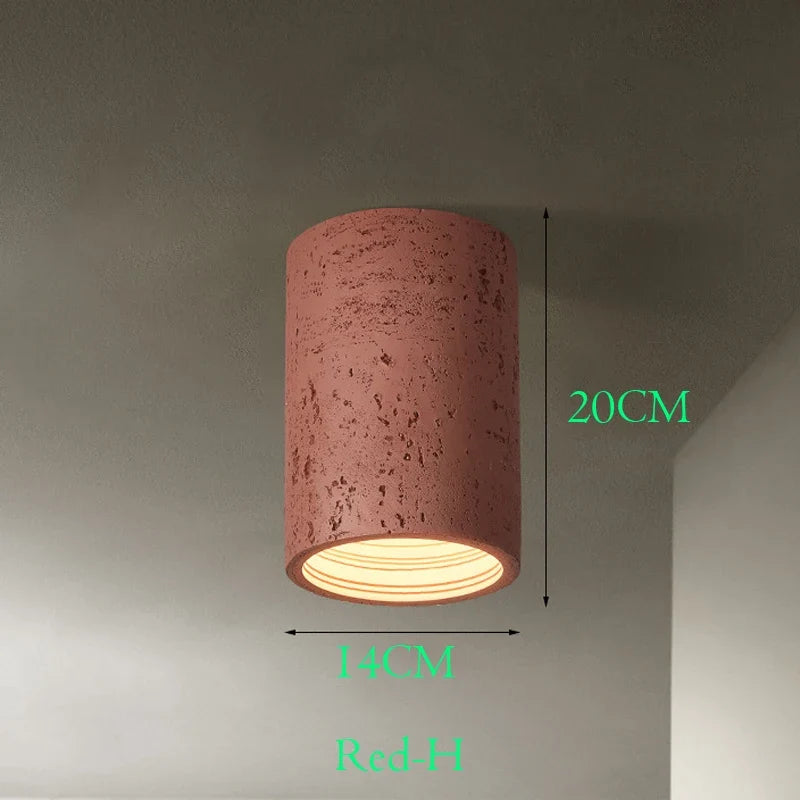 Spot Wabi Sabi - lumineux Led en ciment rouge Octave Nocturne - Une Note Singulière dans le Décor