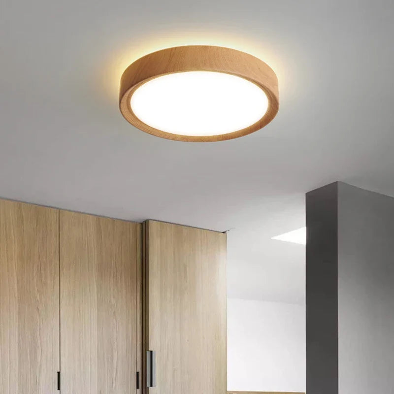Plafonnier led rond en bois éclairage d'intérieur luminaire décoratif Paul Souffle - Esprit Naturel & Décor Chaleureux