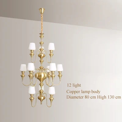 Lustre — À LED en cuivre noir pour décoration d'hôtel élégant