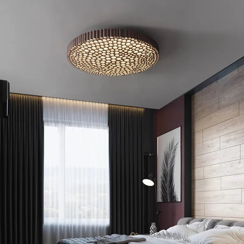 Plafonnier led minimaliste en nid d'abeille créatif et élégant Armand Horizon - Une Présence Sobre et Élégante