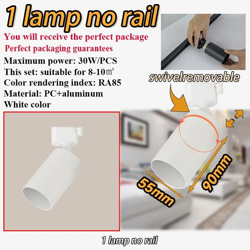 Spot — Kit d'éclairage sur rail spots dimmables pour décoration intérieure