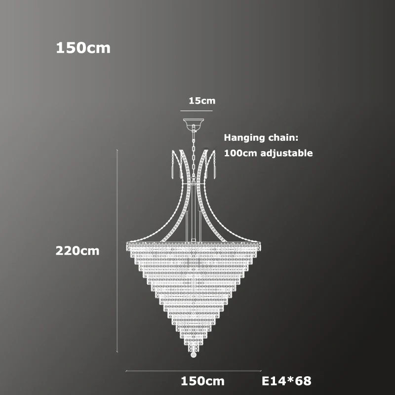 Lustre — En cristal chrome pour éclairage intérieur élégant