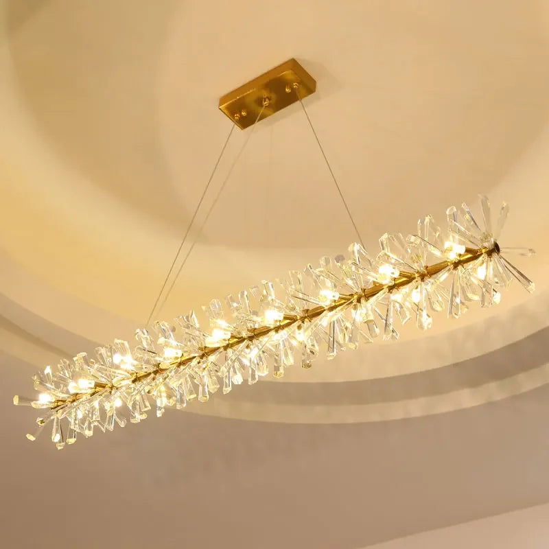 Suspension — En cristal de fleur moderne Suspension lustres LED de luxe pour salon 60 80 100 cm anneaux suspendus suspension