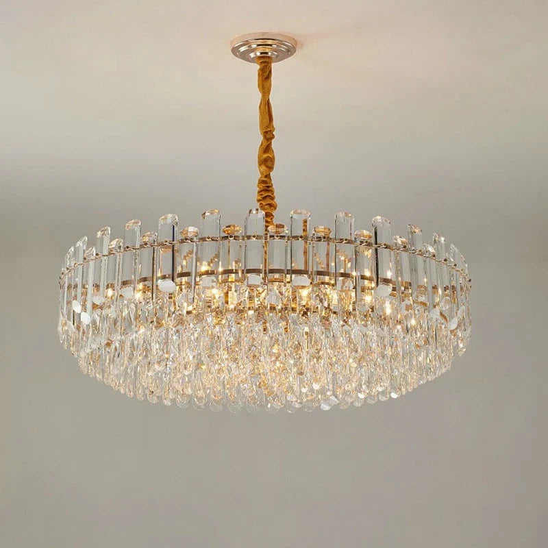 Lustre — En cristal k9 luxe avec lampe LED décoration intérieure élégante