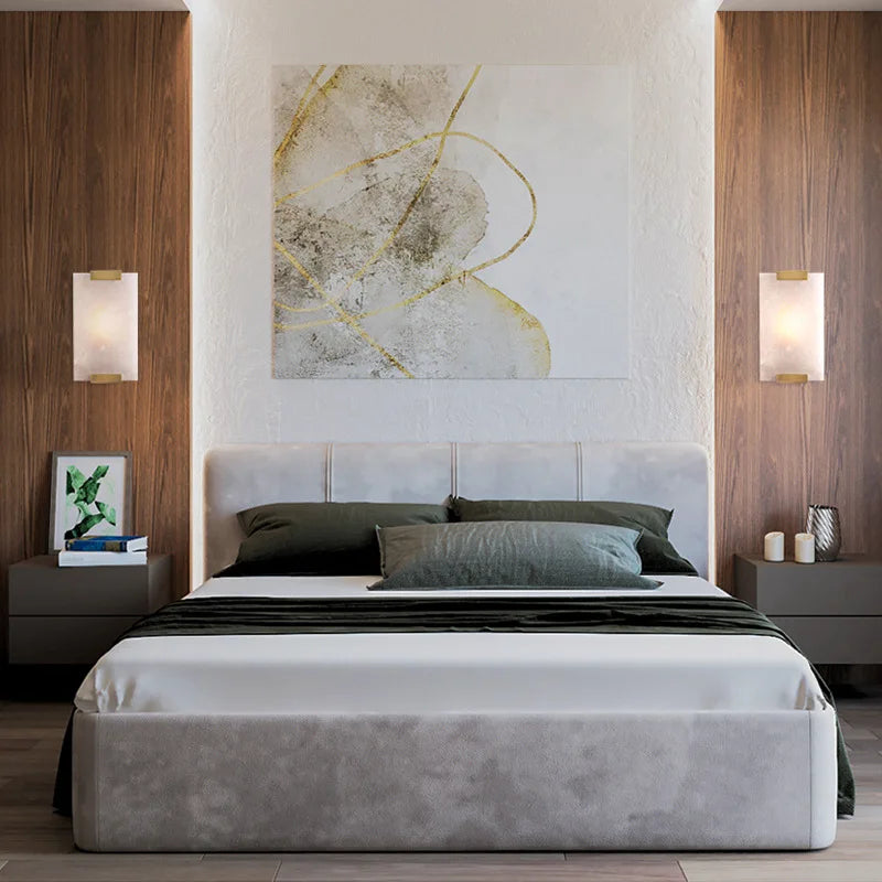 Applique murale led en marbre naturel et cuivre pour intérieur Anatole Arabella - Une Présence Décorative Raffinée