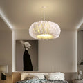 lustre led moderne avec décoration en plume pour intérieur
