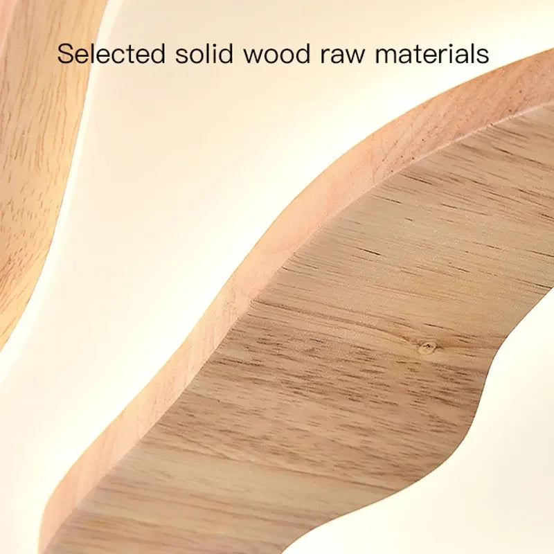 Plafonnier — LED en bois design nordique avec télécommande