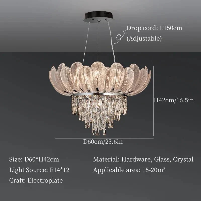 Lustre — En cristal de luxe pour décoration intérieure