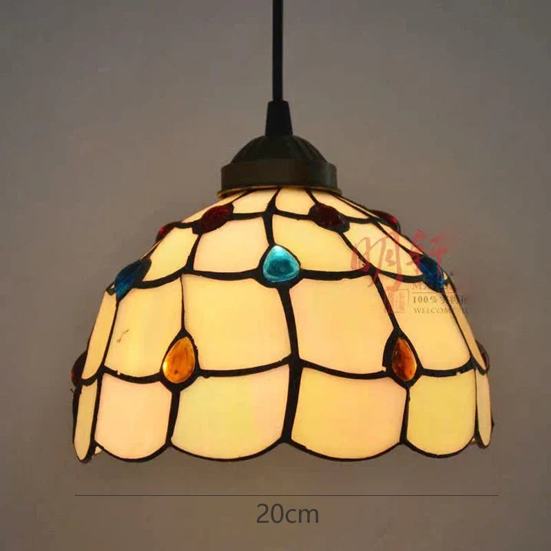 Suspension tiffany vitrail pteris luminaire décoratif pour intérieur Adrien Respire en Verre - Le Charme du Verre dans le Décor