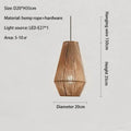 Suspension Wabi-sabi Estelle Brume en Corde Tressée et Rotin — A-D20cm / Lumière neutre 4500K ; A-D20cm / Lumière blanche 6000K ; A-D20cm / Lumière chaude 3500K