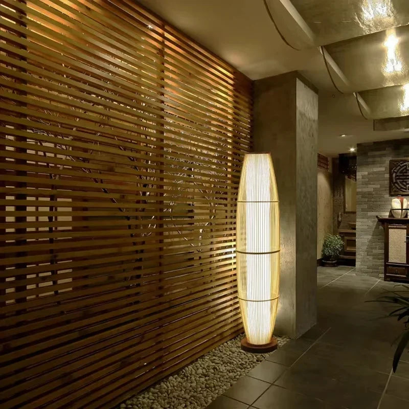 Lampe Grande Japonaise Alma Sérénade en Bambou - Une Note Naturelle dans le Décor