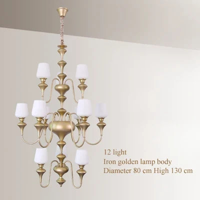 Lustre — À LED en cuivre noir pour décoration d'hôtel élégant