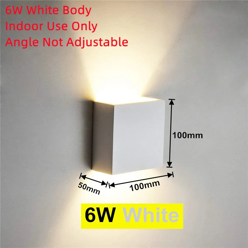 Applique murale — LED lumière extérieure étanche IP65 porche jardin applique et intérieur chambre chevet décoration éclairage lampe en aluminium doré