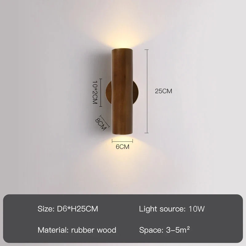 Applique murale — LED moderne en bois pour décoration intérieure et extérieure