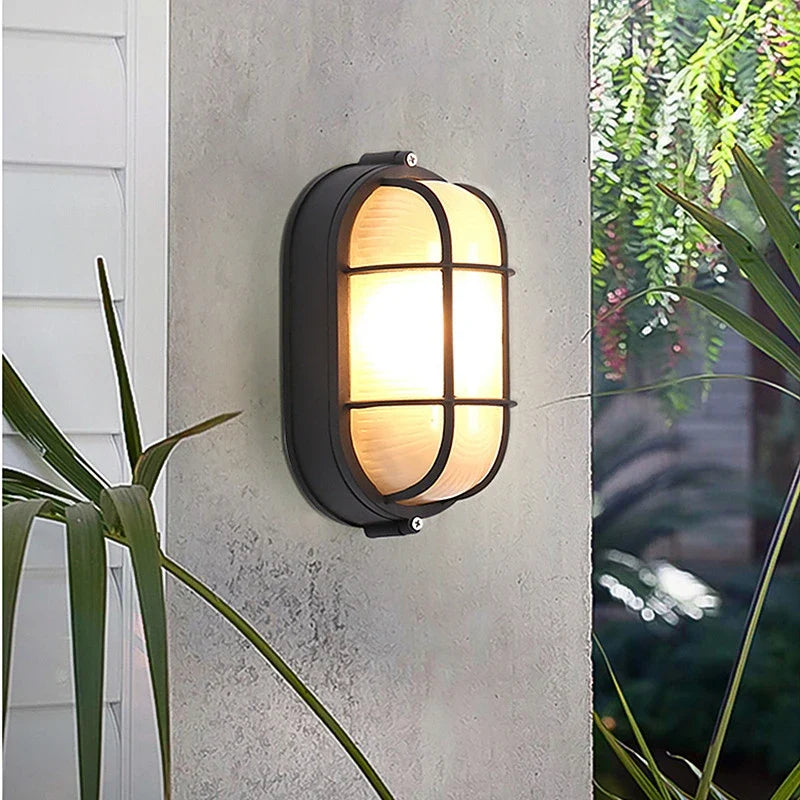 Plafonnier — E27 rétro éclairage extérieur LED étanche appliques murales pour jardin cour balcon couloir plafonniers cuivre Vintage applique 220V