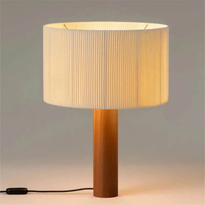 lampe à poser en bois massif style wabi sabi minimaliste décoratif