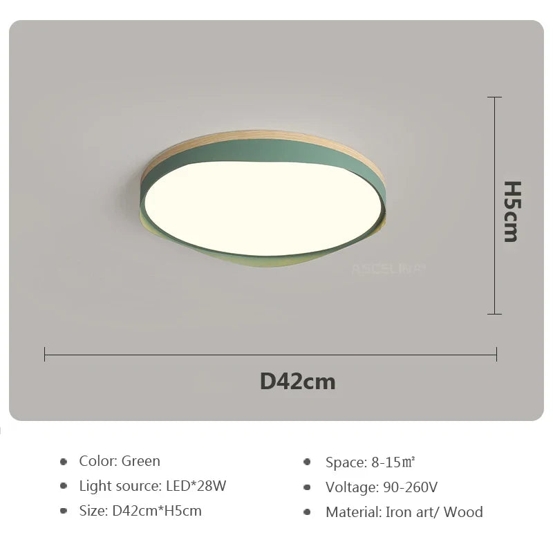 Plafonnier moderne à leds circulaire grain de bois éclairage décoratif Daphné Finesse - Matière Chaleureuse & Lignes Élégantes