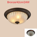 Plafonnier — Rond or/noir/Bronze plafonnier verre dépoli pour couloir salon cuisine LED lumineuse éclairage 110/220V