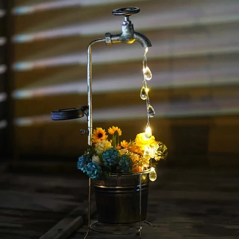 lampes solaires pour robinet d'arrosage décoration jardin extérieur