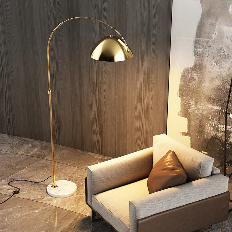 Lampadaire arc en métal chromé moderne minimaliste – Lioris Orée