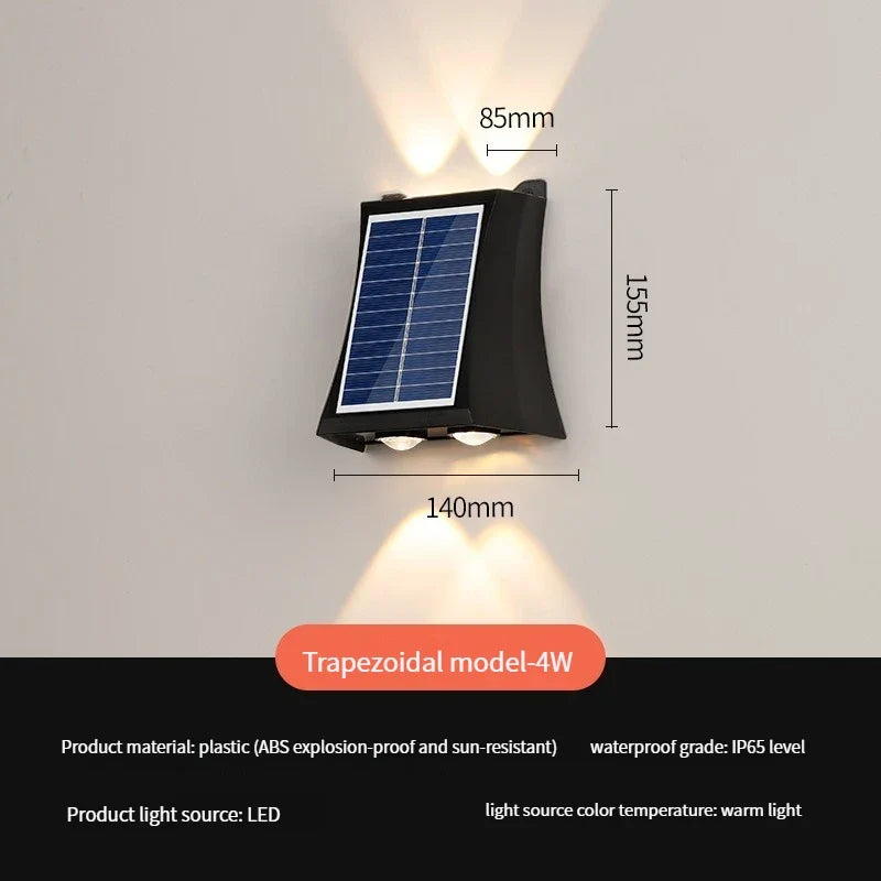 Applique murale — Solaire LED moderne étanche pour extérieur jardin cour rue