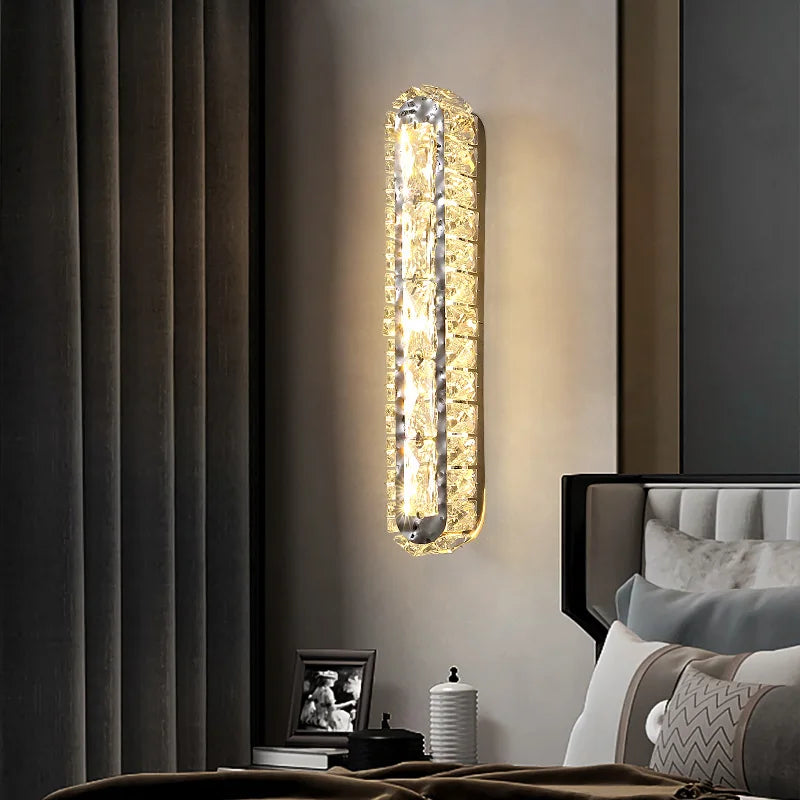 Applique murale — LED ovale en cristal pour décoration intérieure