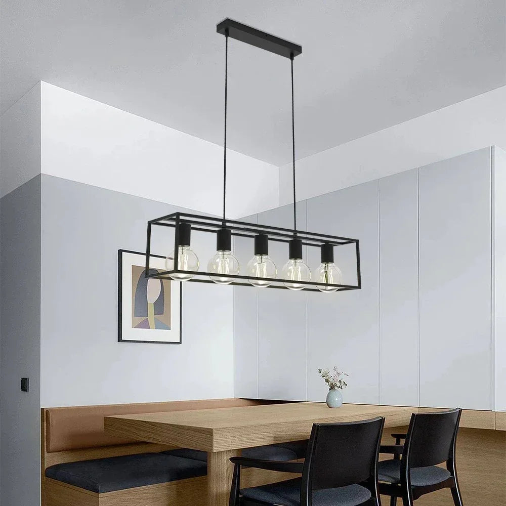 Plafonnier led suspendu style industriel rétro avec câble réglable Solène Écrin - Esprit Atelier & Présence Décorative