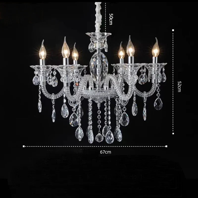 Lustre — Moderne en verre cristal pour espace de luxe