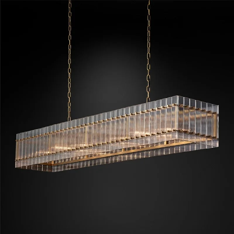 Lustre — Rectangulaire en cristal pour éclairage de luxe