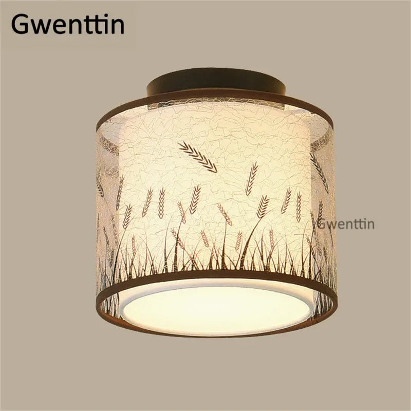 Plafonnier — Vintage en lin style chinois pour décoration intérieure