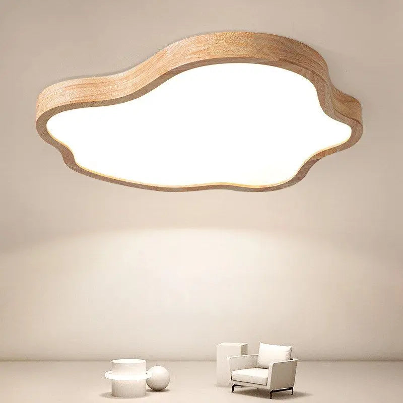 Plafonnier — LED nordique en bois forme nuage éclairage décoratif moderne