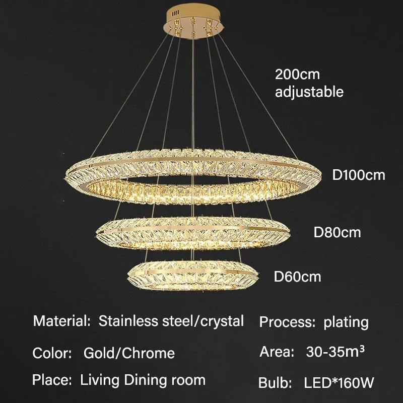 Lustre — De luxe en cristal LED pour hôtel et bar